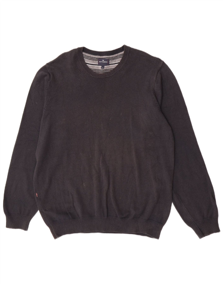 Suéter masculino Marks & Spencer Blue Harbor com gola redonda grande azul marinho