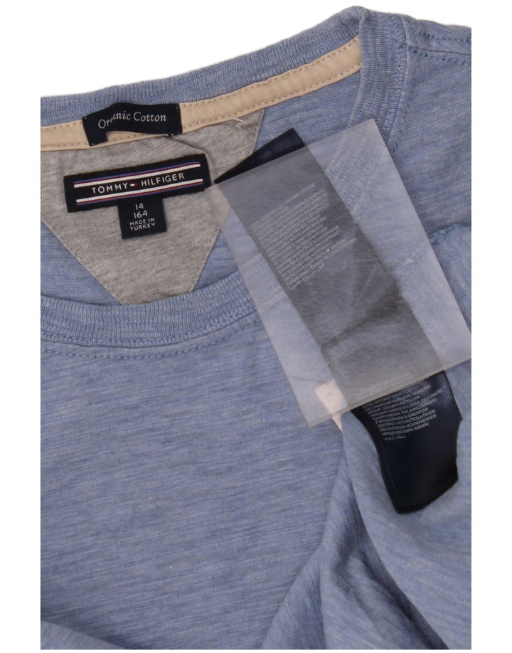 Camiseta masculina TOMMY HILFIGER 13-14 anos algodão manchado azul