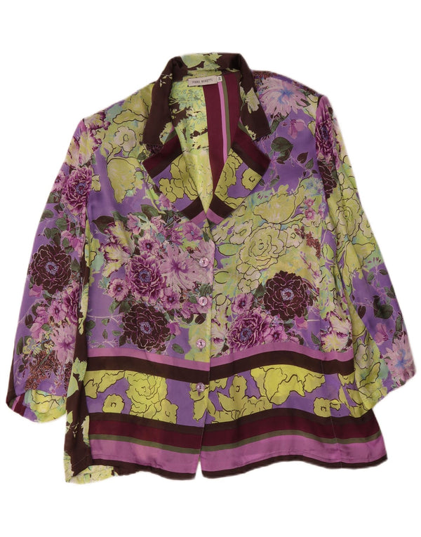 Blusa feminina Piero Moretti manga 3/4 IT 54 3XL multicolorida floral