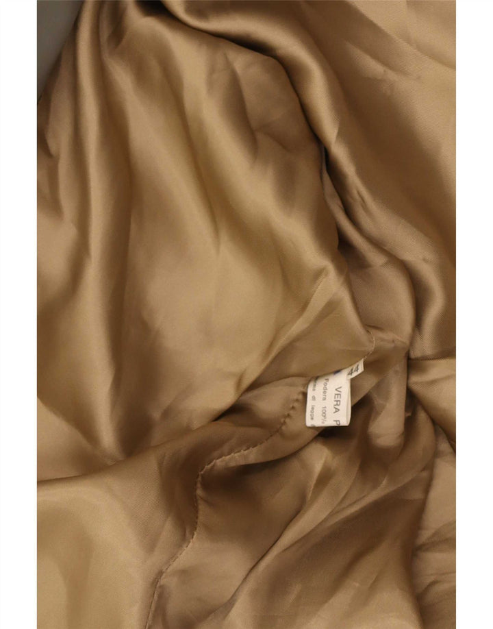 Jaqueta de couro feminina vintage IT 44 cinza médio