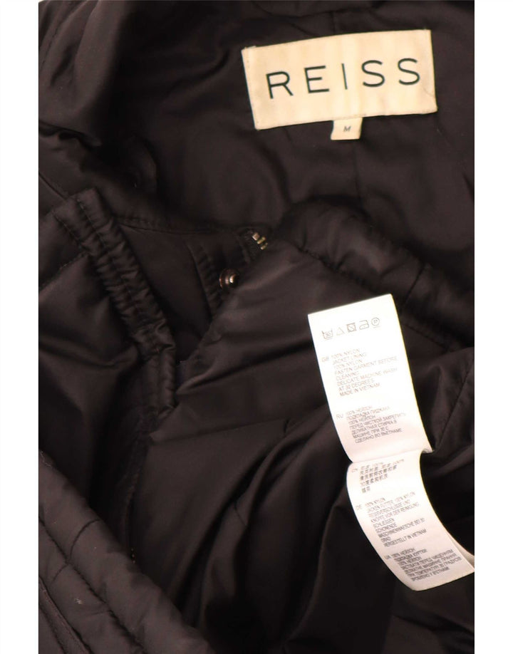 Jaqueta acolchoada masculina Reiss UK 38 nylon preto médio