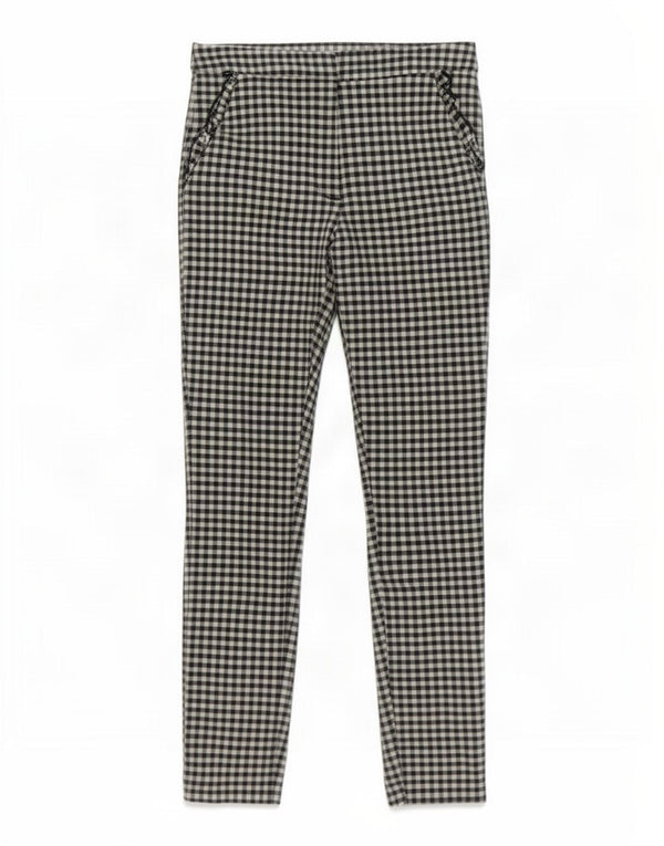 Calça skinny feminina Zara pequena W26 L27 preta guingão