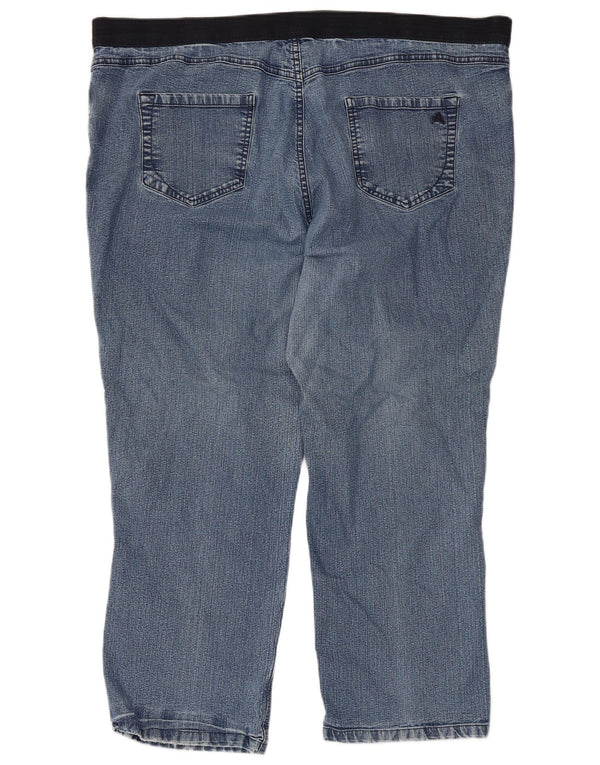 Calça jeans feminina Marks & Spencer Autograph Tapered Loose UK 22 3XL W44 L27 Azul