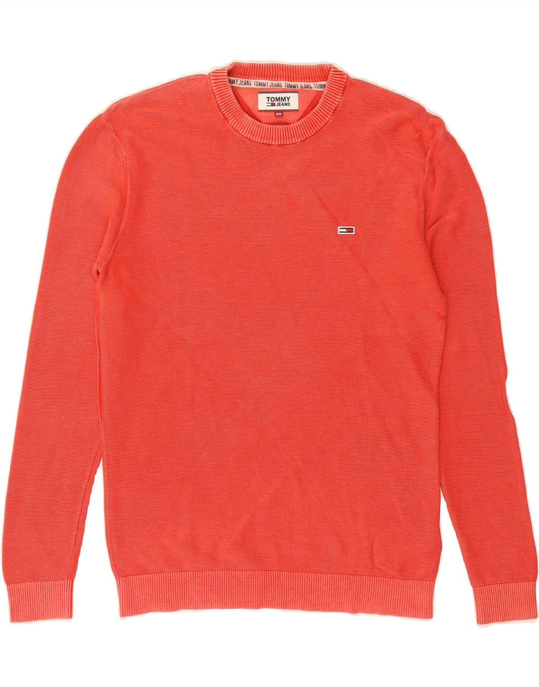 TOMMY HILFIGER Mens Crew Neck Jumper Sweater XS Pink Cotton Vintage Tommy Hilfiger and Second-Hand Tommy Hilfiger from Messina Hembry 