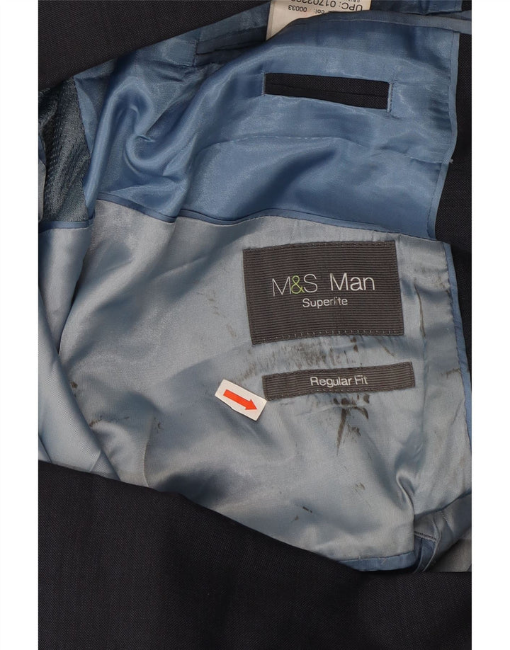 Jaqueta blazer masculina de 2 botões Marks & Spencer Reino Unido 38 azul marinho médio