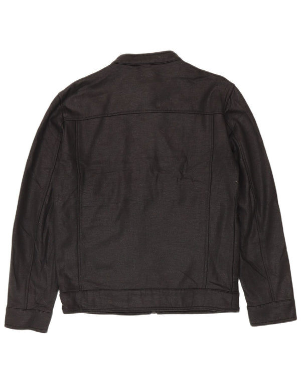 Jaqueta bomber masculina Zara UK 38 poliéster preto médio