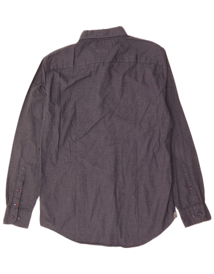 Camisa masculina Tommy Hilfiger New York Fit algodão cinza médio