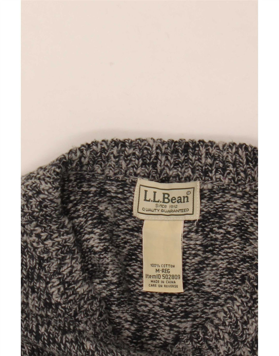 Suéter masculino L.L.Bean com gola redonda e algodão manchado cinza médio