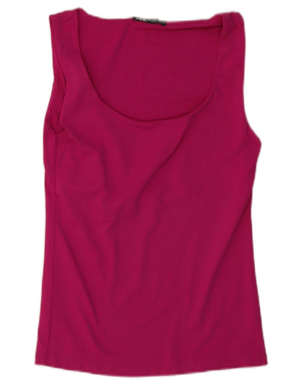 Zara Womens Vest Top UK 12 Médio Rosa