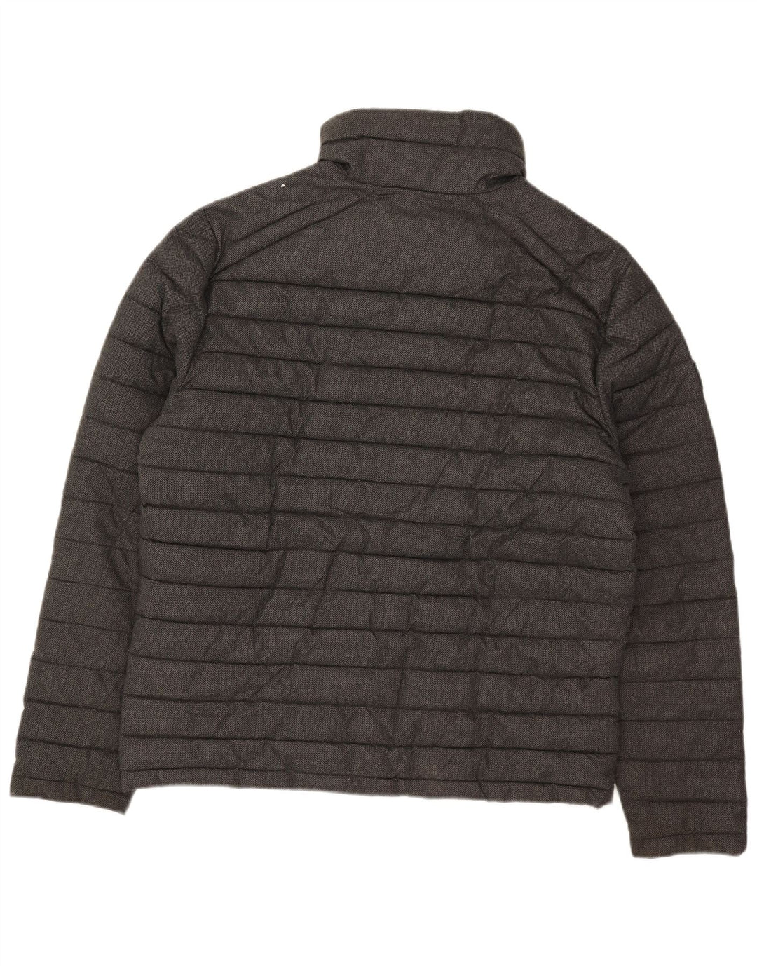 Jaqueta acolchoada masculina Superdry UK 42 XL poliéster espinha de peixe cinza