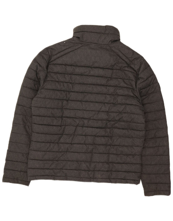 Jaqueta acolchoada masculina Superdry UK 42 XL poliéster espinha de peixe cinza