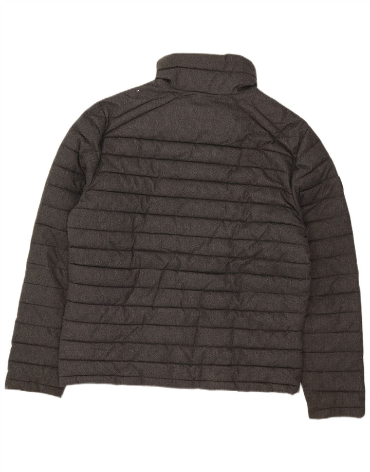 Jaqueta acolchoada masculina Superdry UK 42 XL poliéster espinha de peixe cinza