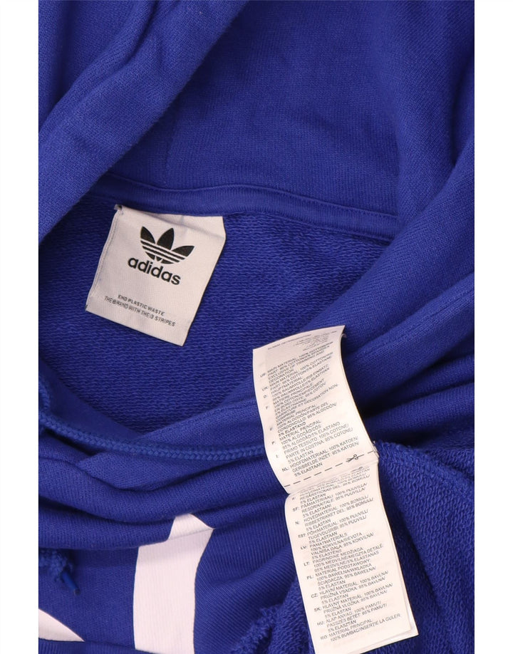 Adidas Mens Graphic Hoodie Jumper Médio Algodão Azul