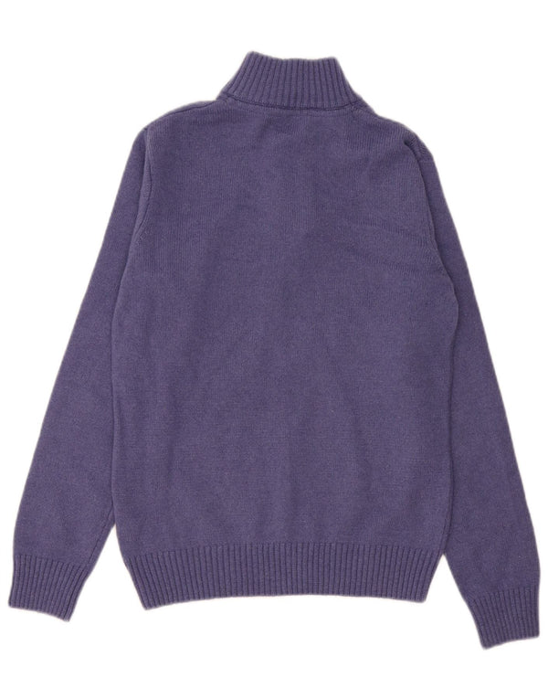 Suéter masculino com gola redonda e gola redonda XS de lã de cordeiro roxa