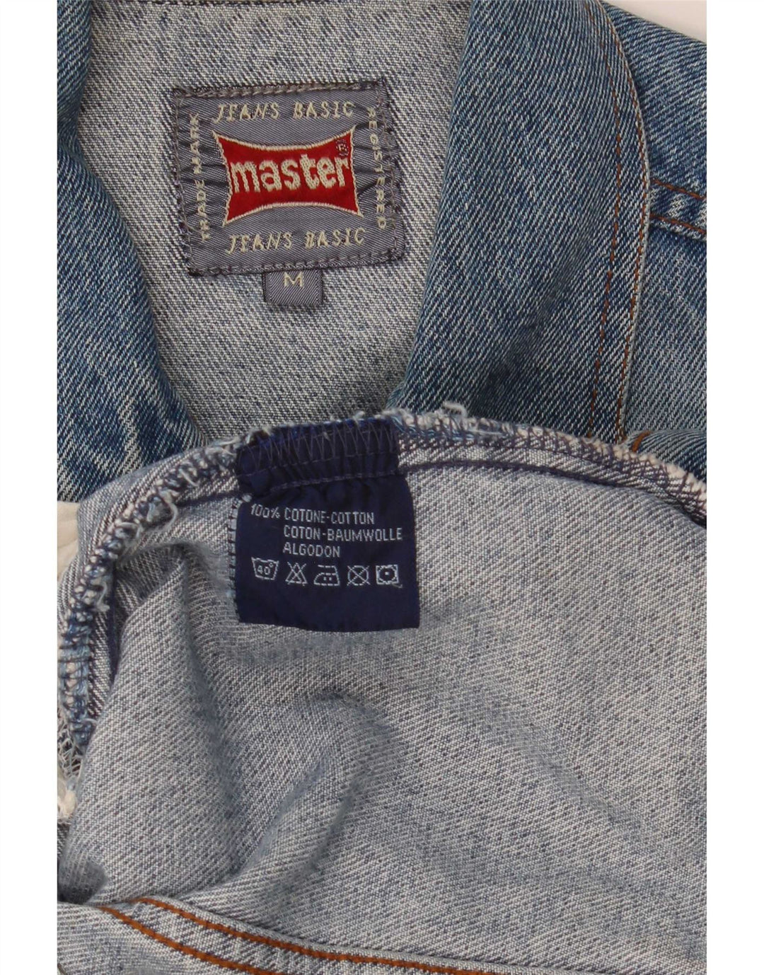 Jaqueta jeans masculina Master UK 38 algodão azul médio