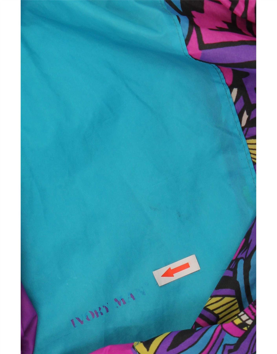 Jaqueta de chuva masculina vintage UK 44 2XL poliamida colorblock roxa