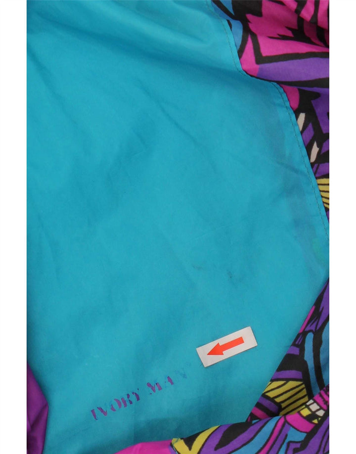 Jaqueta de chuva masculina vintage UK 44 2XL poliamida colorblock roxa