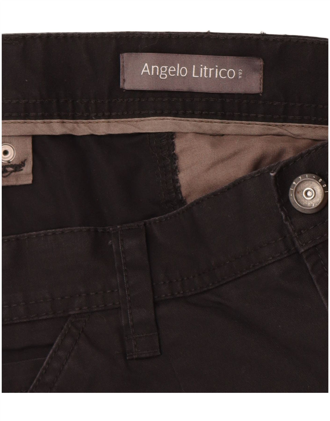 ANGELO LITRICO Bermuda cargo masculina EU 58 4XL W42 algodão preto