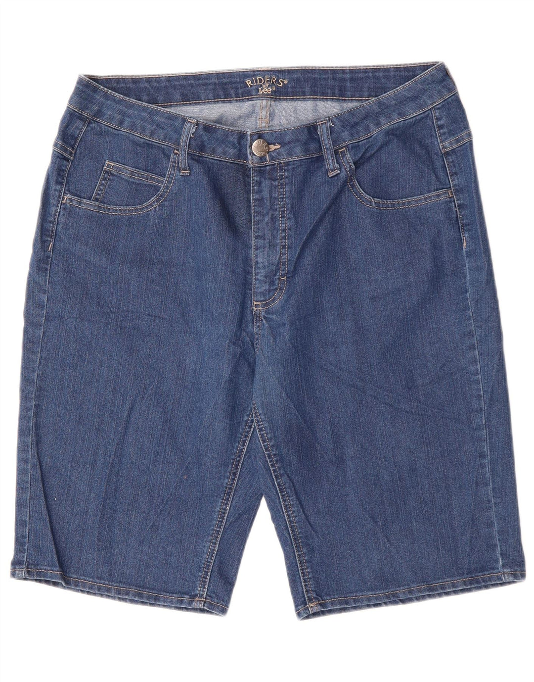 Shorts jeans femininos LEE Riders US 14 XL W34 azul algodão