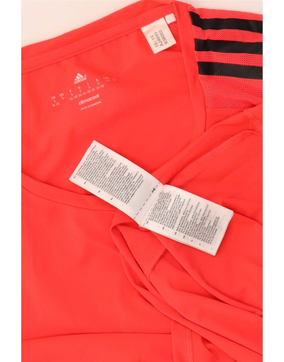 Adidas Womens Climacool T-Shirt Top UK 8/10 Pequeno Poliéster Vermelho