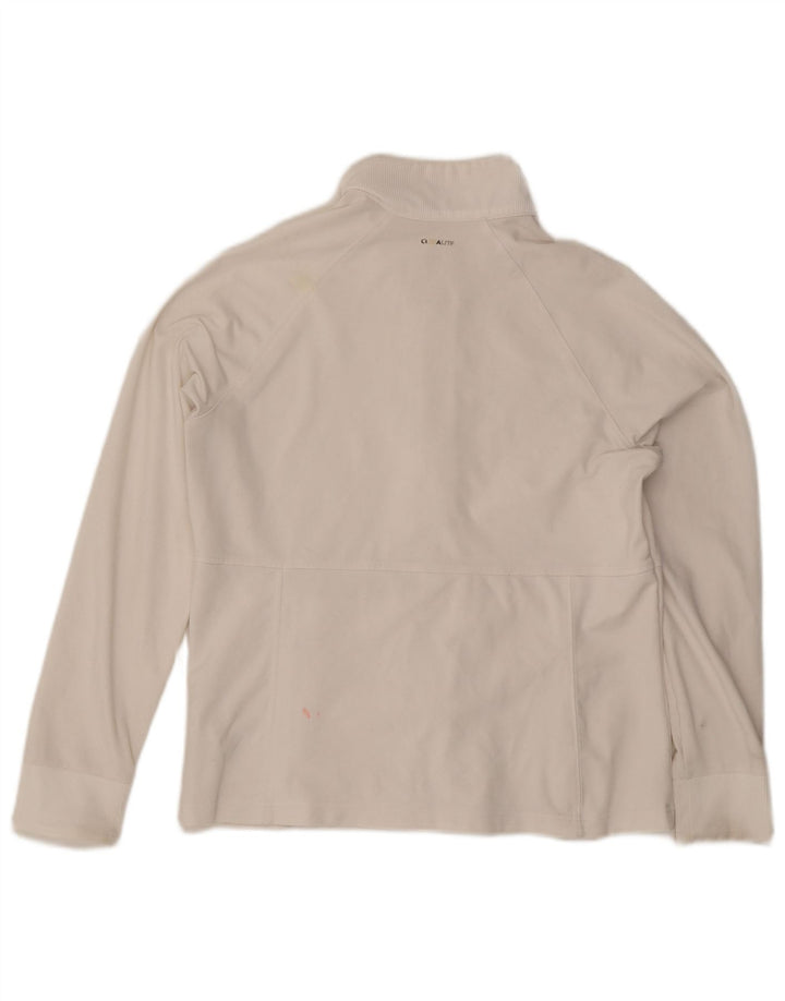 Adidas Womens Tracksuit Top Jacket UK 16 Grande Branco Poliéster