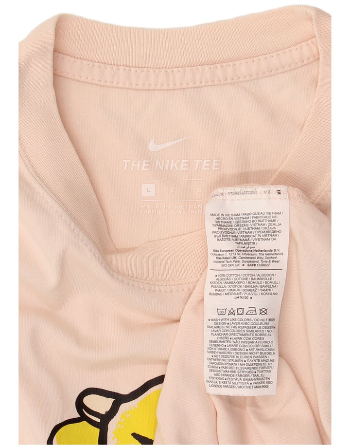 Camiseta gráfica masculina Nike grande algodão rosa