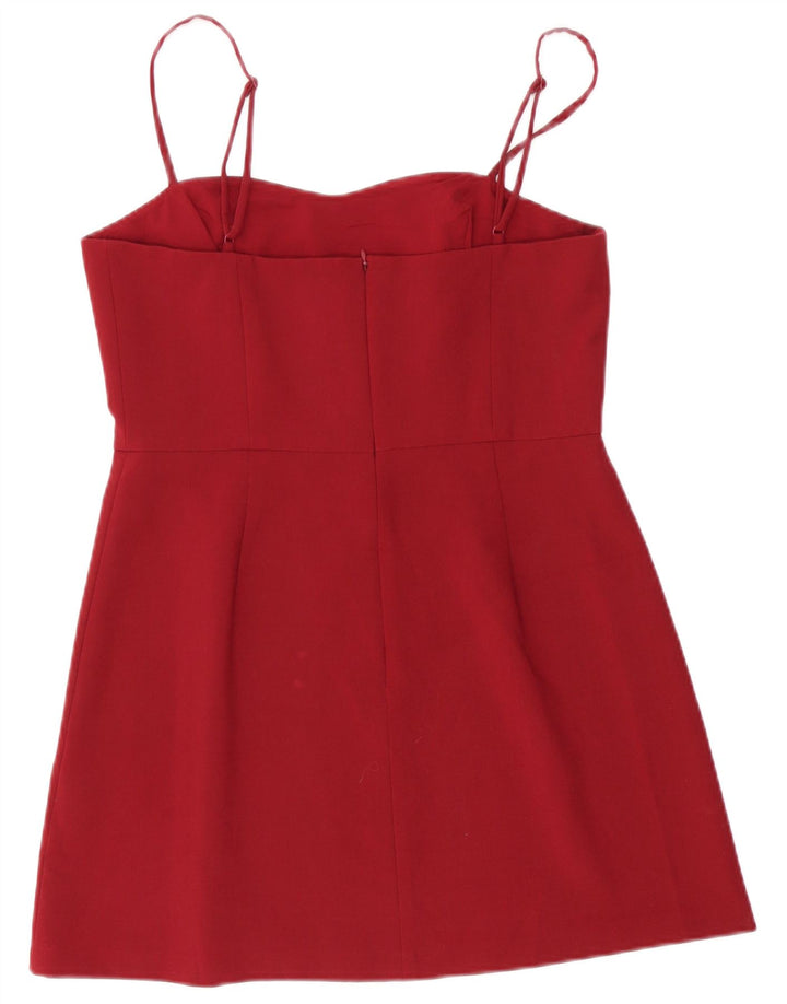 Vestido de verão feminino French Connection UK 14 poliéster médio Borgonha