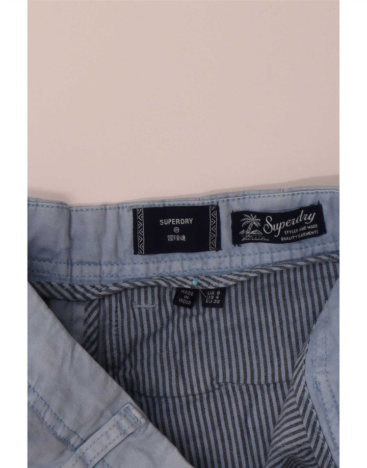 Superdry Womens Hot Pants UK 8 Pequeno W28 Algodão Azul