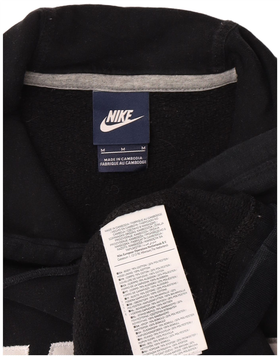 Nike masculino gráfico moletom com capuz médio algodão preto
