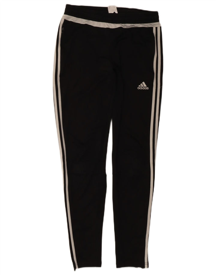 Calças de treino ADIDAS femininas Climacool UK 8/10 pequenas pretas de poliéster
