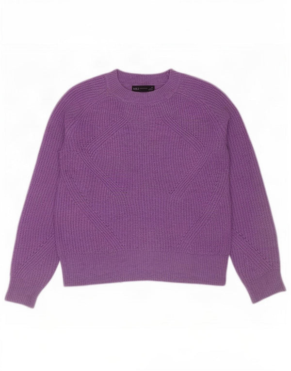 Suéter feminino Marks & Spencer com gola canoa e gola redonda Reino Unido 6 XS roxo