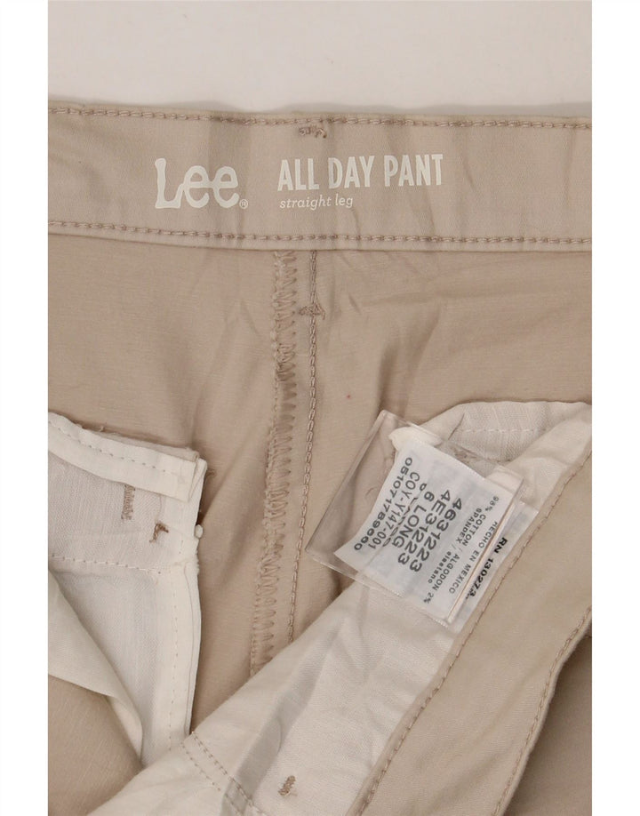 LEE Womens Straight Casual Trousers US 6 Medium W30 L32 Beige Cotton Vintage Lee and Second-Hand Lee from Messina Hembry 
