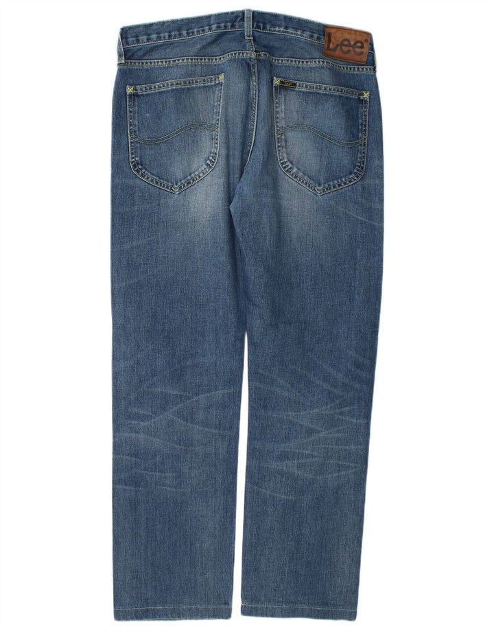 Lee Mens Blake Straight Jeans W34 L30 Azul Algodão