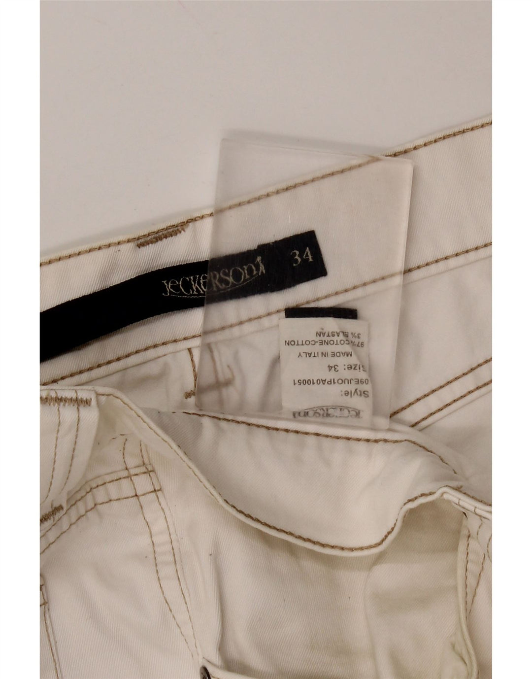 Jeans retos masculinos Jeckerson W34 L34 algodão branco