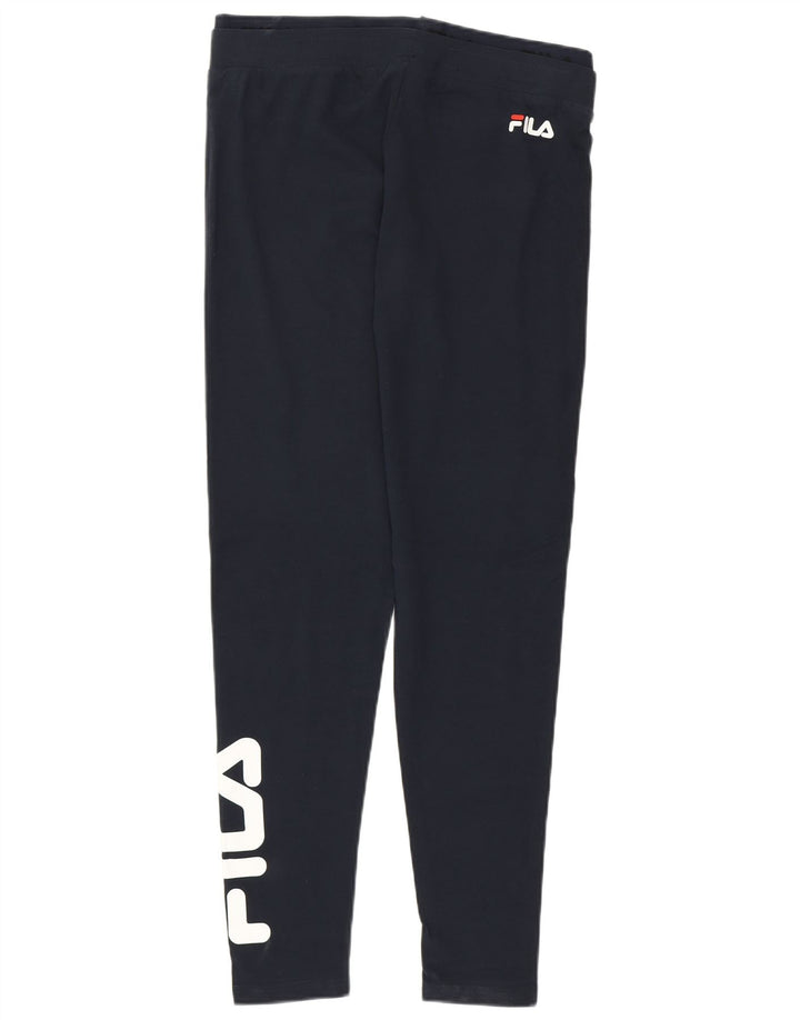 Leggings Fila Feminino UK 14 Grande Algodão Azul Marinho
