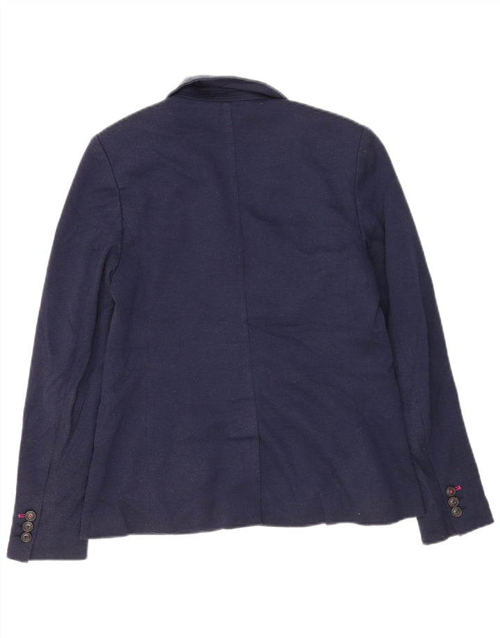 Jaqueta blazer feminina Joules com 2 botões Reino Unido 10 poliéster azul marinho pequeno