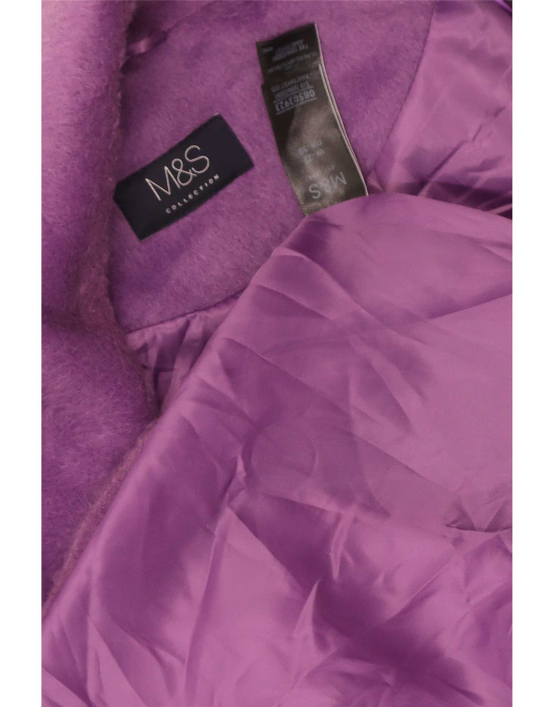 Sobretudo feminino Marks & Spencer UK 22 3XL roxo poliéster