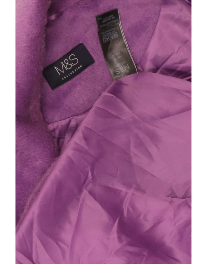 Sobretudo feminino Marks & Spencer UK 22 3XL roxo poliéster