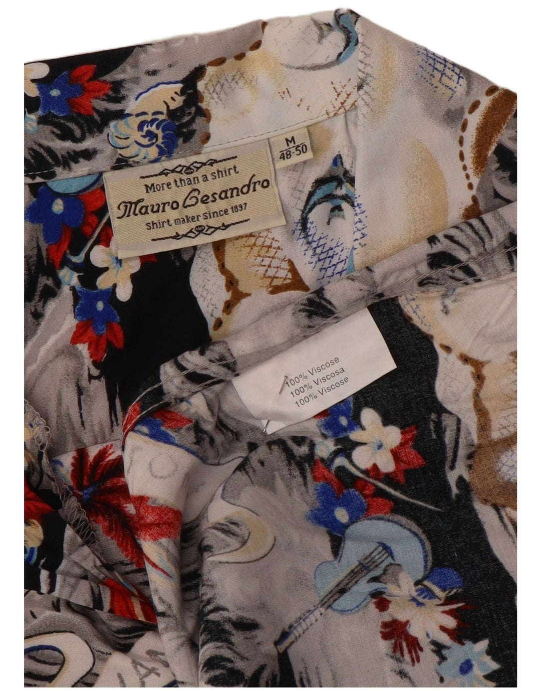 Camisa gráfica masculina MAURO GESANDRO IT 48/50 média multicolorida havaiana