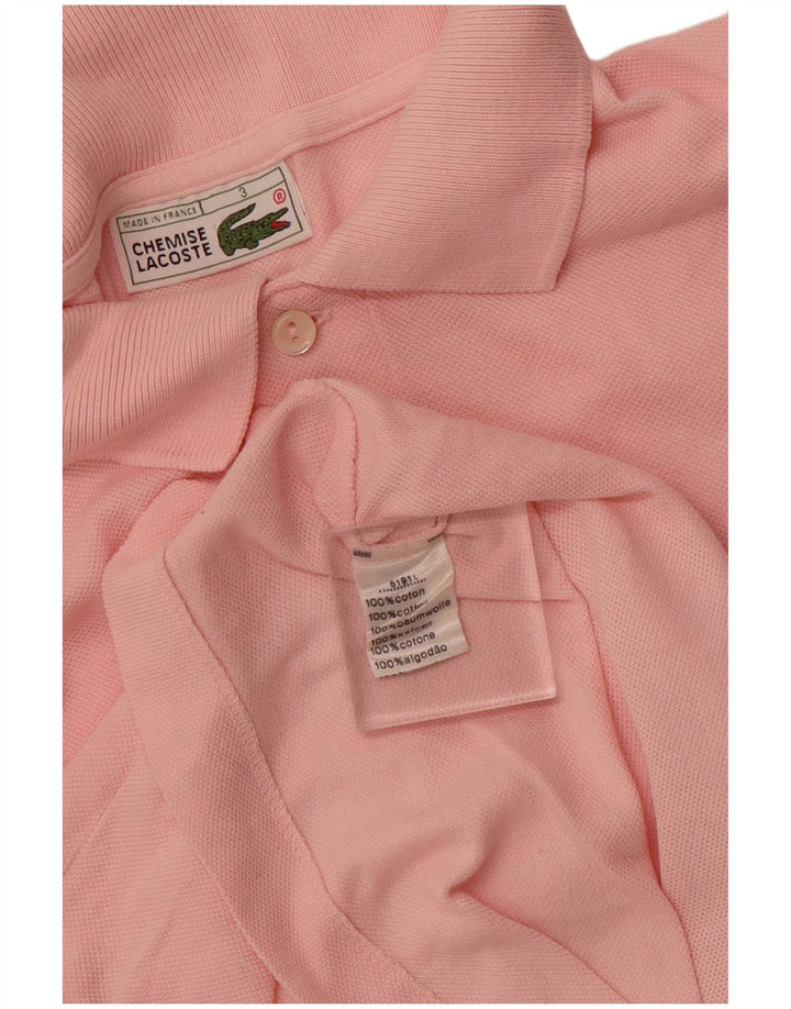 Camisa polo masculina LACOSTE tamanho 3 pequeno algodão rosa