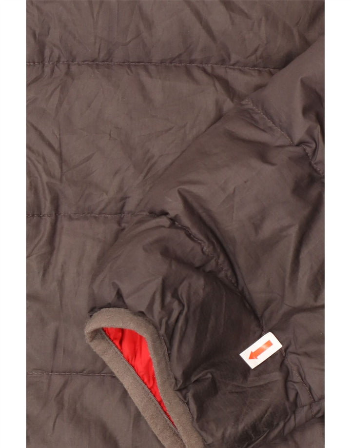 Jaqueta masculina acolchoada com capuz Jack Wolfskin Reino Unido 40/42 poliéster cinza grande