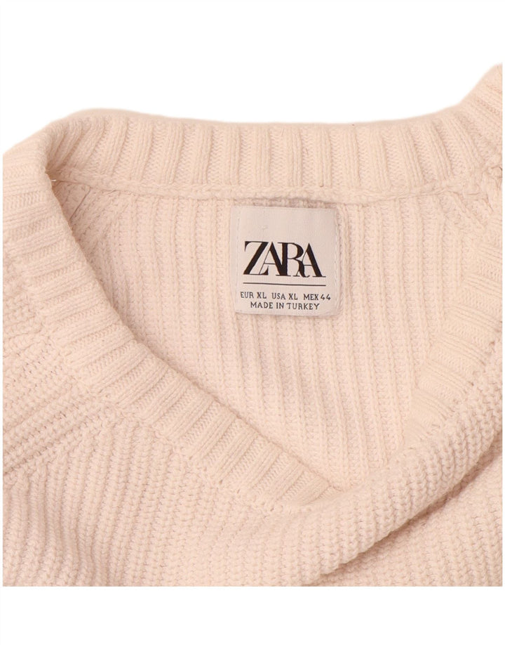 Suéter masculino ZARA com gola canoa XL off white
