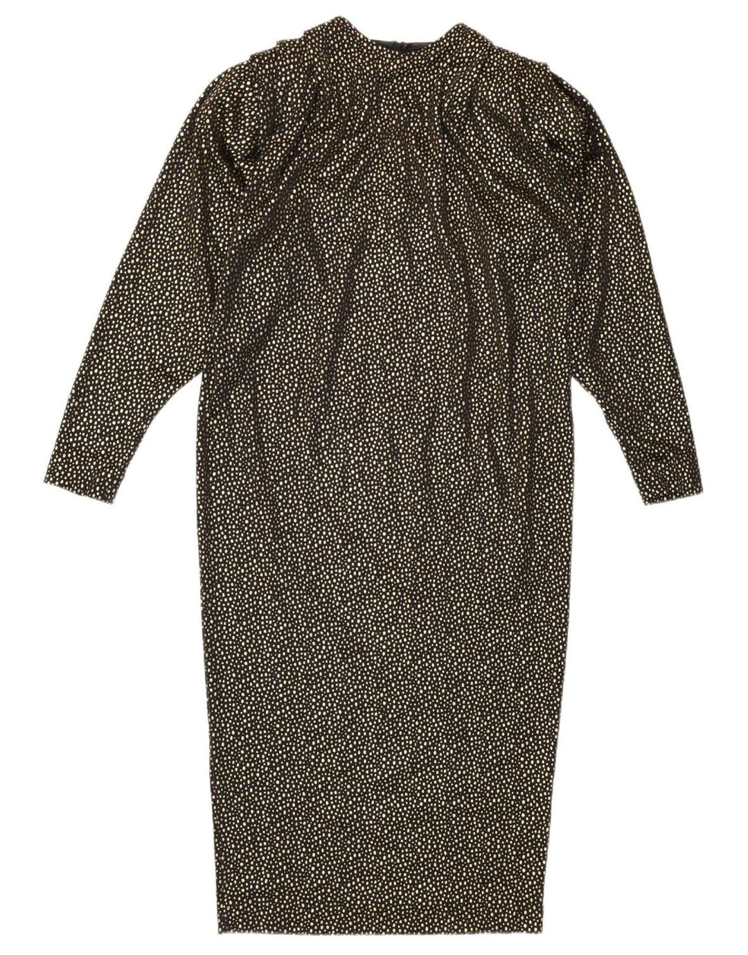 Vestido feminino vintage manga comprida IT 42 médio dourado manchado