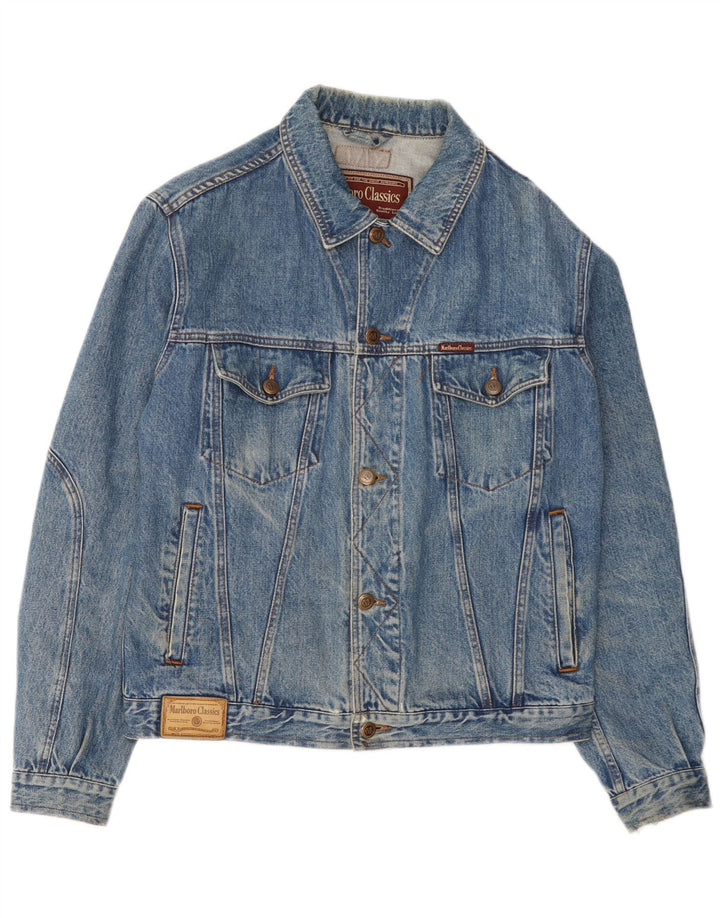 Jaqueta jeans masculina Marlboro Classics UK 38 algodão azul médio