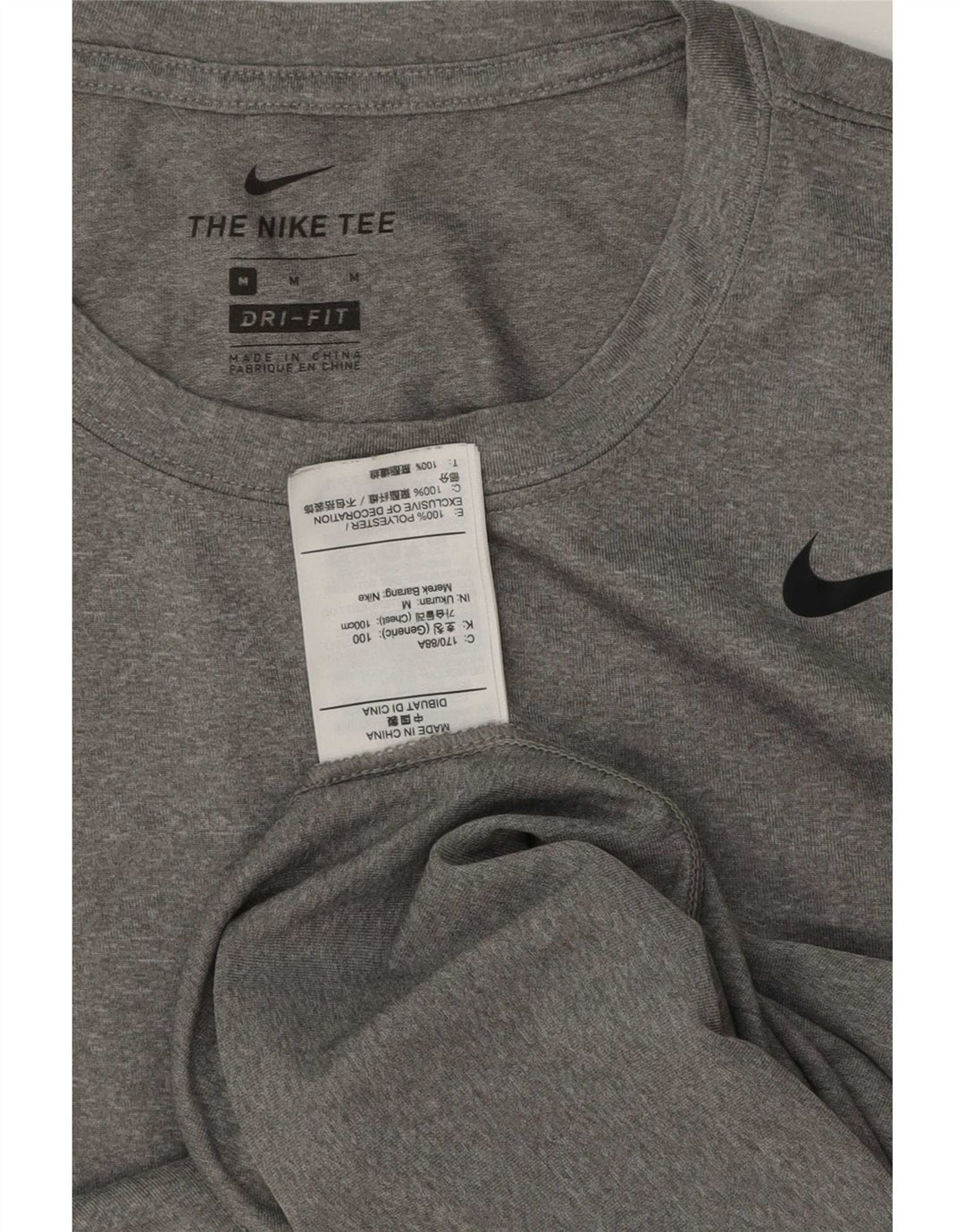 Camiseta Nike Masculina Dri Fit Top Cinza Médio Poliéster
