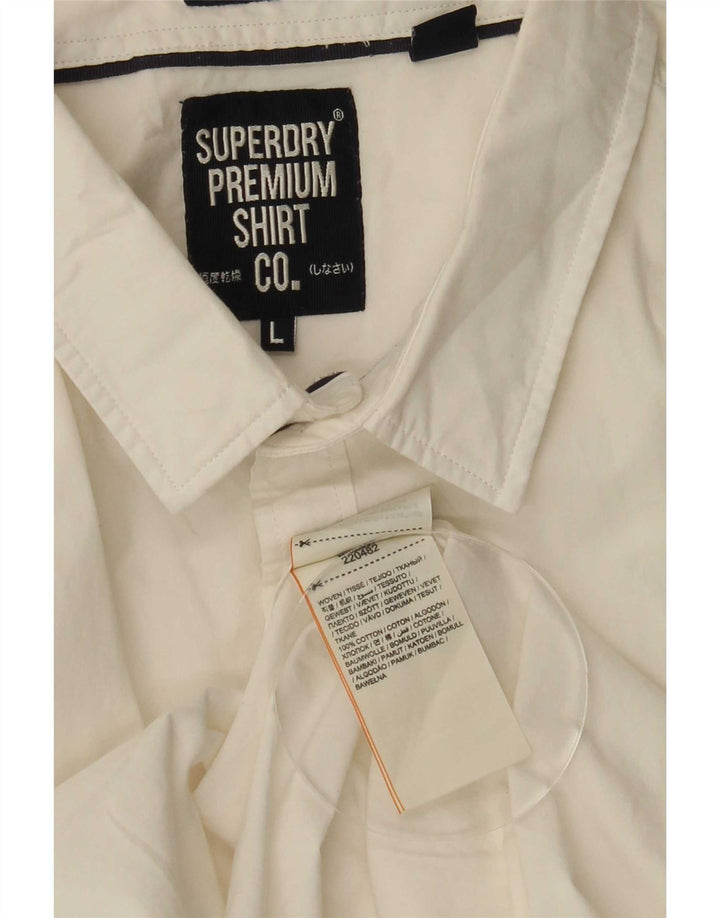 Camisa masculina Superdry de manga curta grande algodão branco