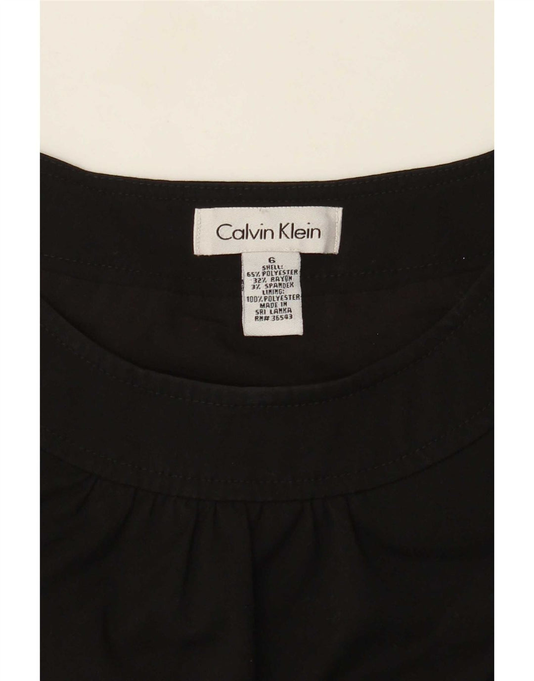 Vestido feminino Calvin Klein sem mangas com bainha US 6 médio preto poliéster