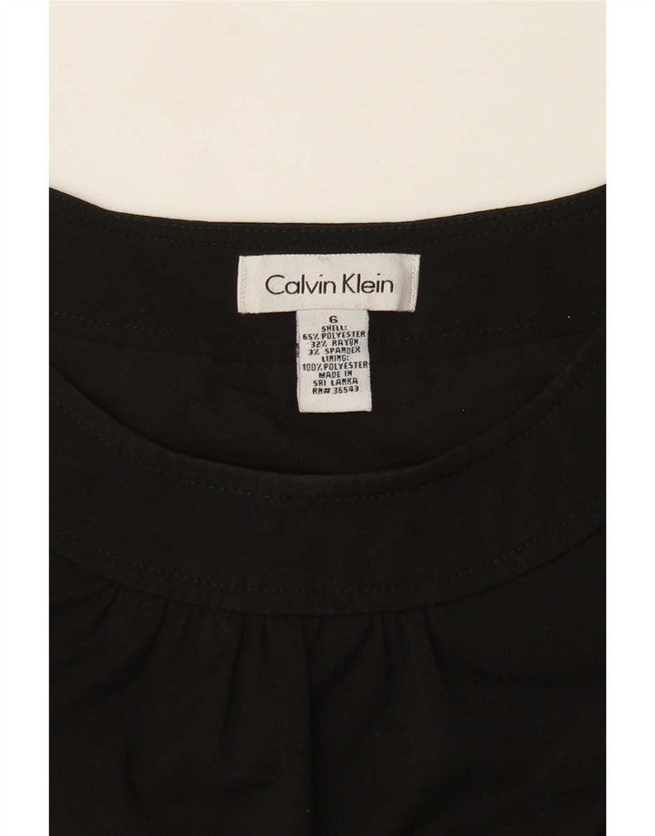 Vestido feminino Calvin Klein sem mangas com bainha US 6 médio preto poliéster