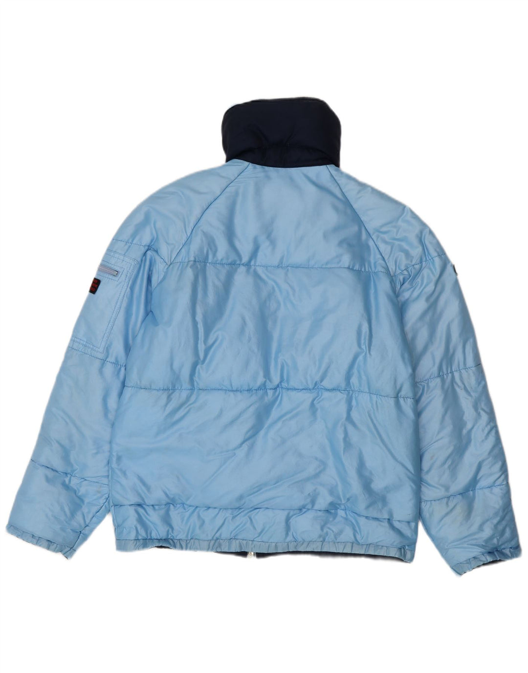Jaqueta acolchoada masculina vintage UK 38 azul médio