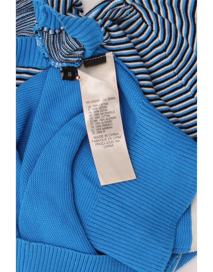 Suéter diesel masculino com gola redonda, pequeno, azul, algodão colorblock